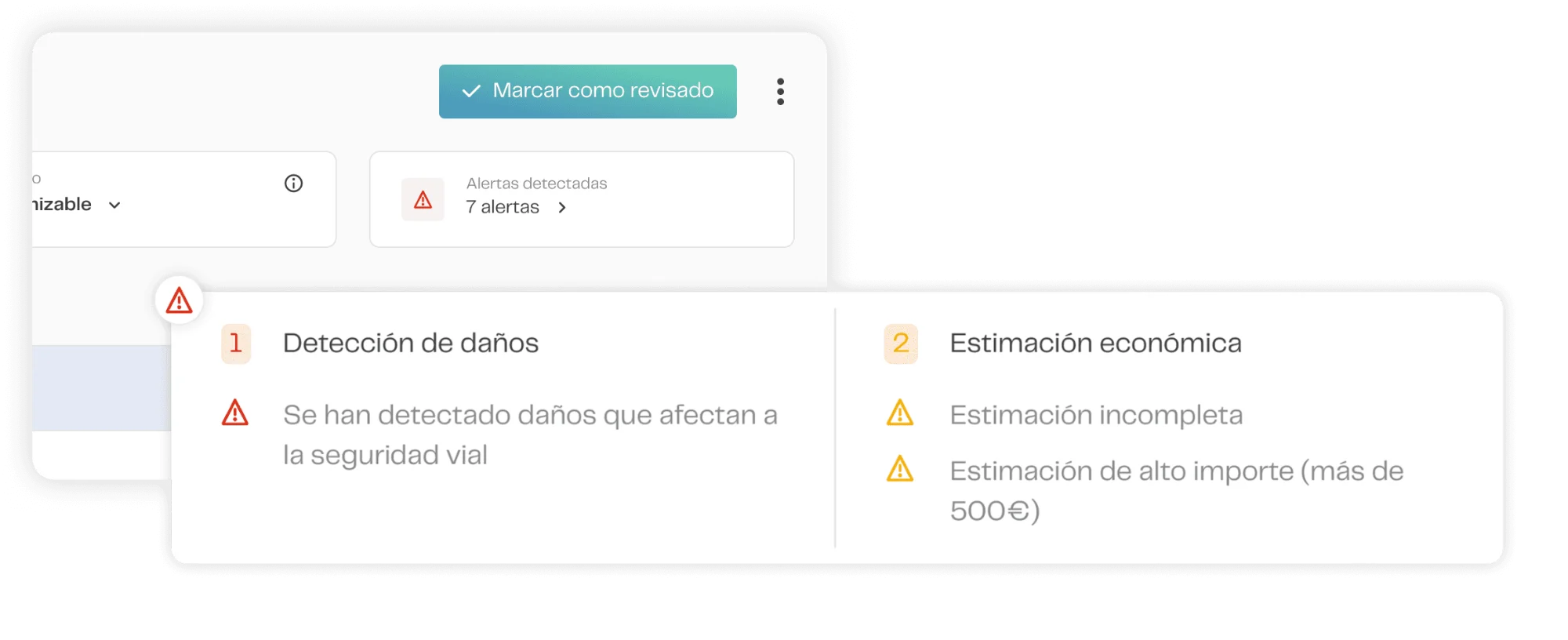 Dashboard de gestión de siniestros: después