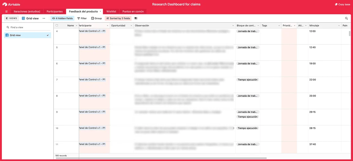 Dashboard de gestión de siniestros